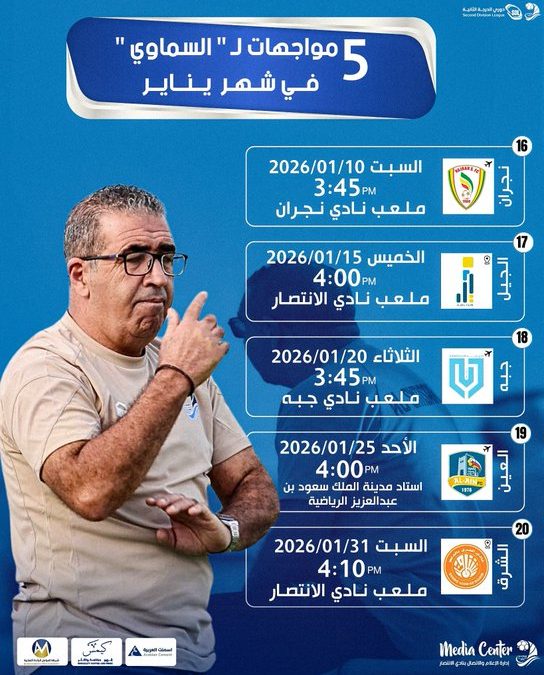 مباريات شهر يناير
